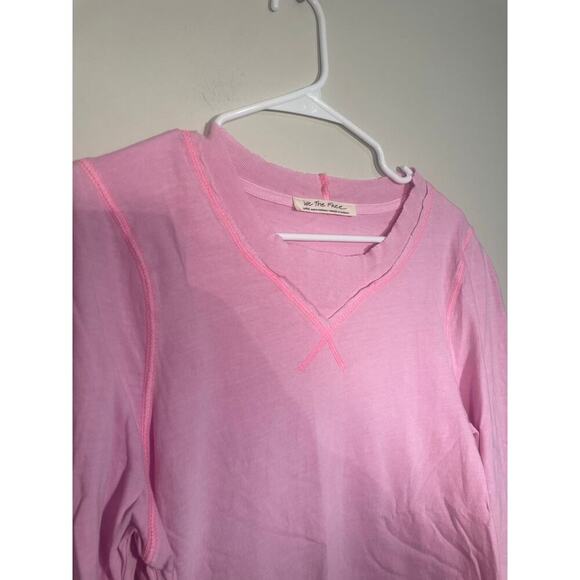 We The Free Clover Puff Sleeve 3/4 Length Sleeve T-Shirt in Pink - Picture 2 of 10